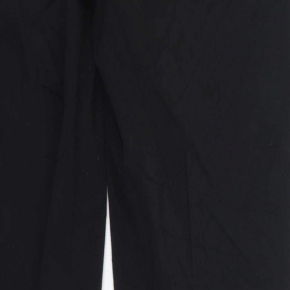 Marks and Spencer Womens Black Polyester Trousers Size 10 L30 in Regular Button