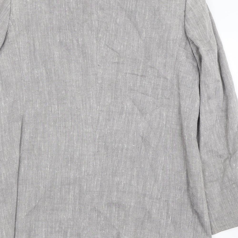Liz Calborne Womens Grey Jacket Size 6 Button