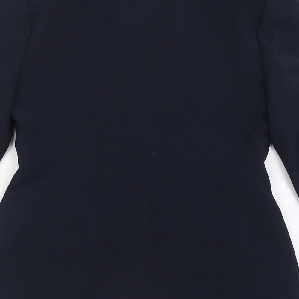 Marks & Spencer Womens Blue Biker Jacket Size 10 Button