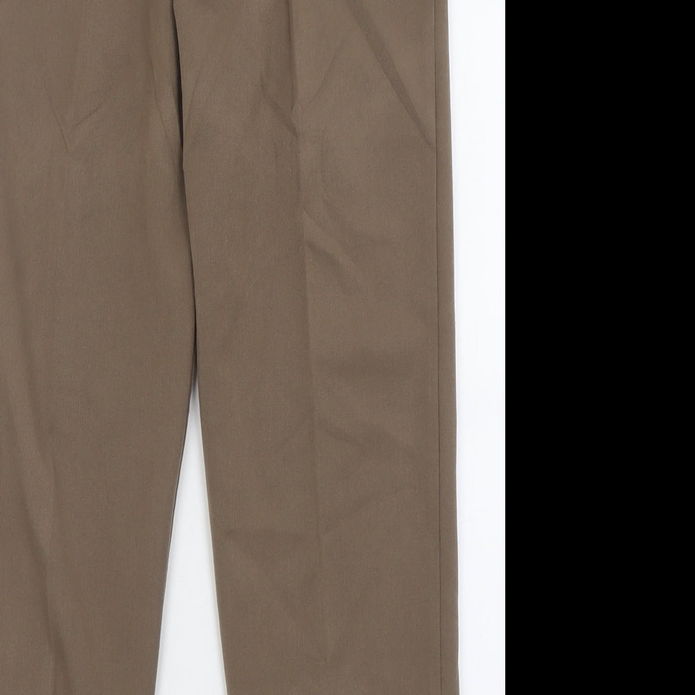 Emma Collction Womens Brown Polyester Trousers Size 10 L26 in Regular
