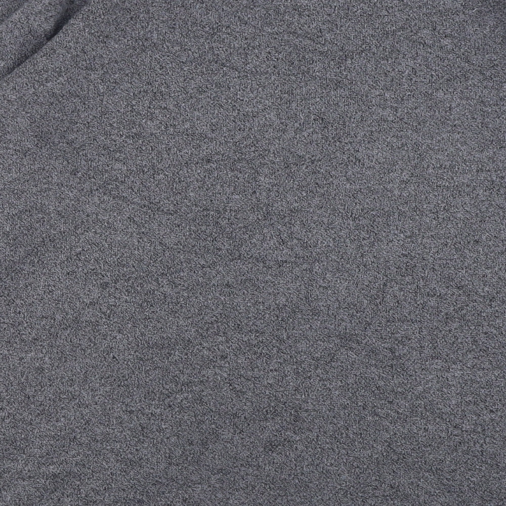 Buisdaei Womens Grey Crew Neck Geometric Cotton Pullover Jumper Size M