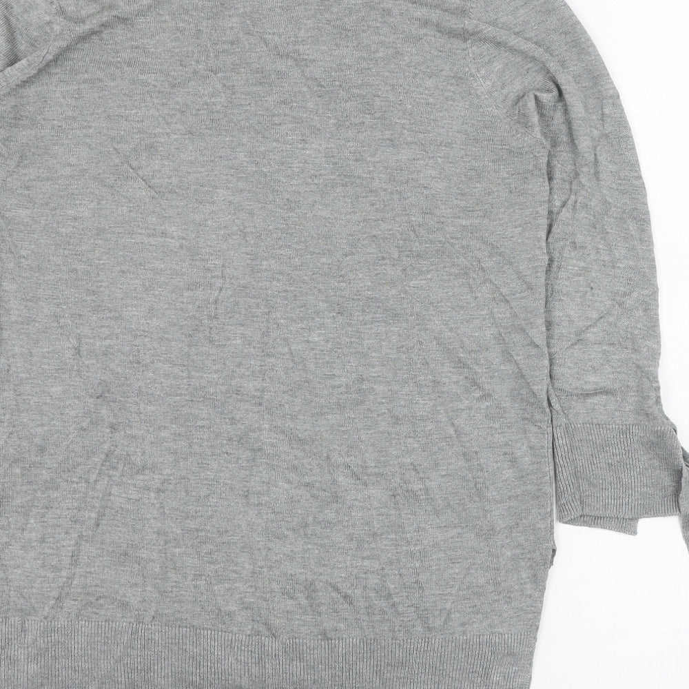 F&F Womens Grey Round Neck Viscose Pullover Jumper Size 12