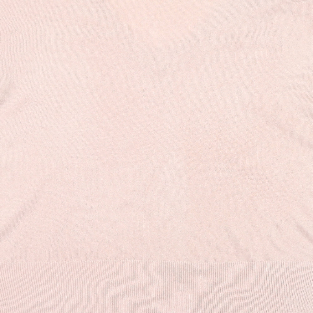 Dorothy Perkins Womens Pink V-Neck Acrylic Pullover Jumper Size 14