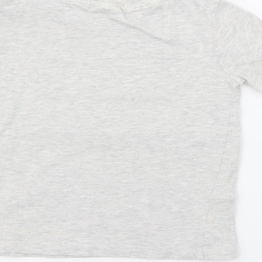F&F Baby Grey Cotton Pullover T-Shirt Size 12-18 Months Crew Neck Snap