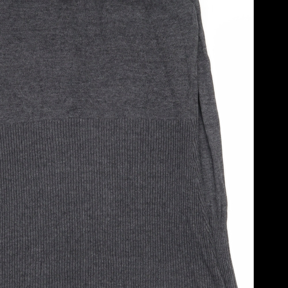 Henbury Womens Grey V-Neck Cotton Jumper Size XS