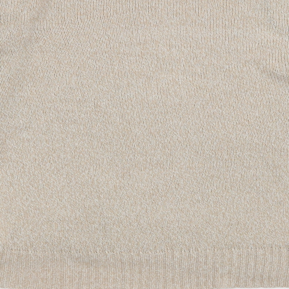 H&M Womens Beige Round Neck Acrylic Pullover Jumper Size L