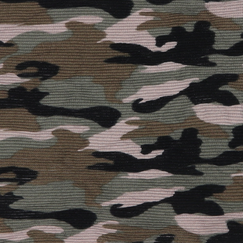 H&M Womens Multicoloured High Neck Camouflage 100% Cotton Pullover Jumper Size XS