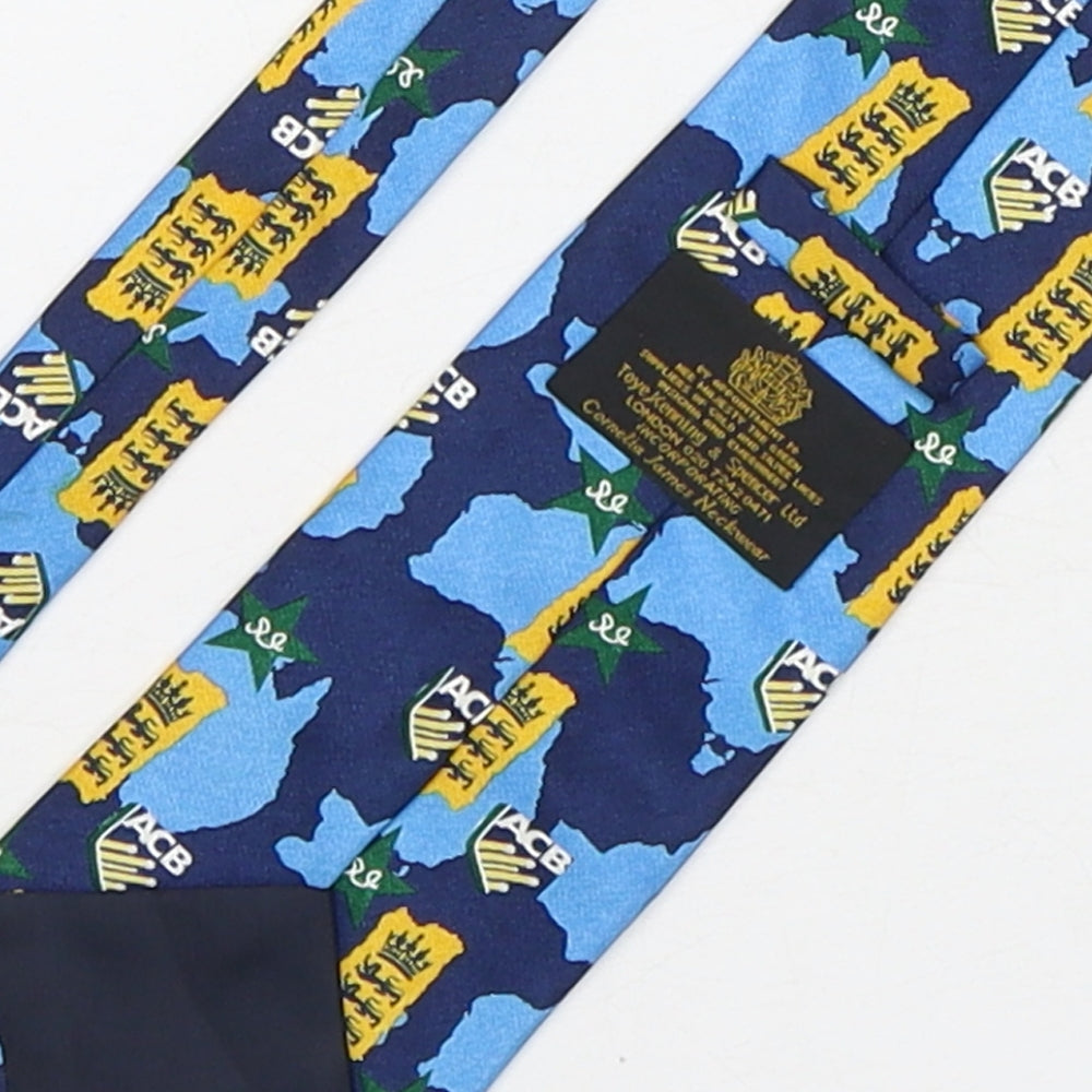 Toye, Kenning & Spencer Mens Multicoloured Geometric Polyester Pointed Tie One Size - England Australia Pakistan Cricket