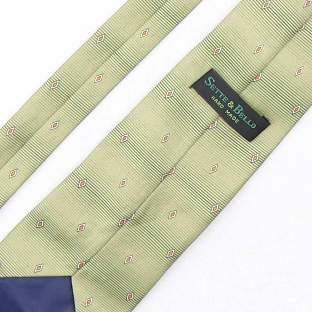 Sette & Bello Mens Multicoloured Geometric Silk Pointed Tie One Size