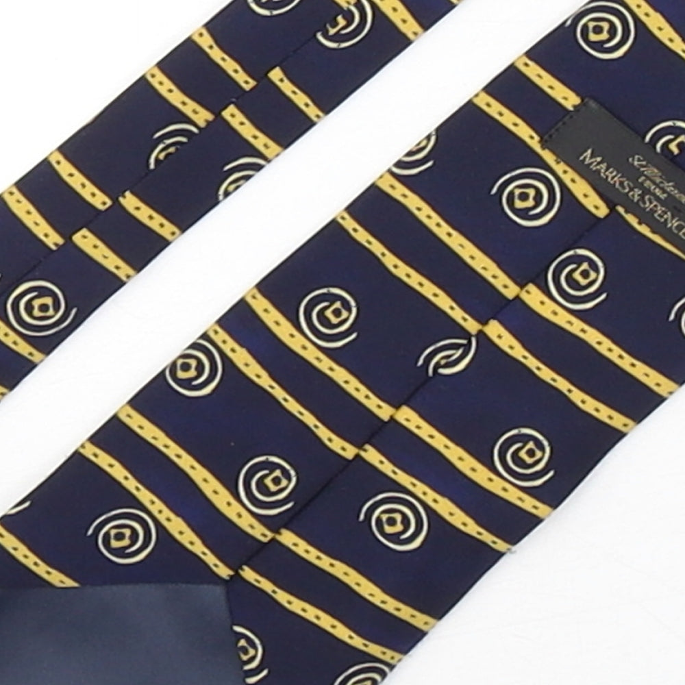 Marks & Spencer Mens Multicoloured Striped Polyester Pointed Tie One Size