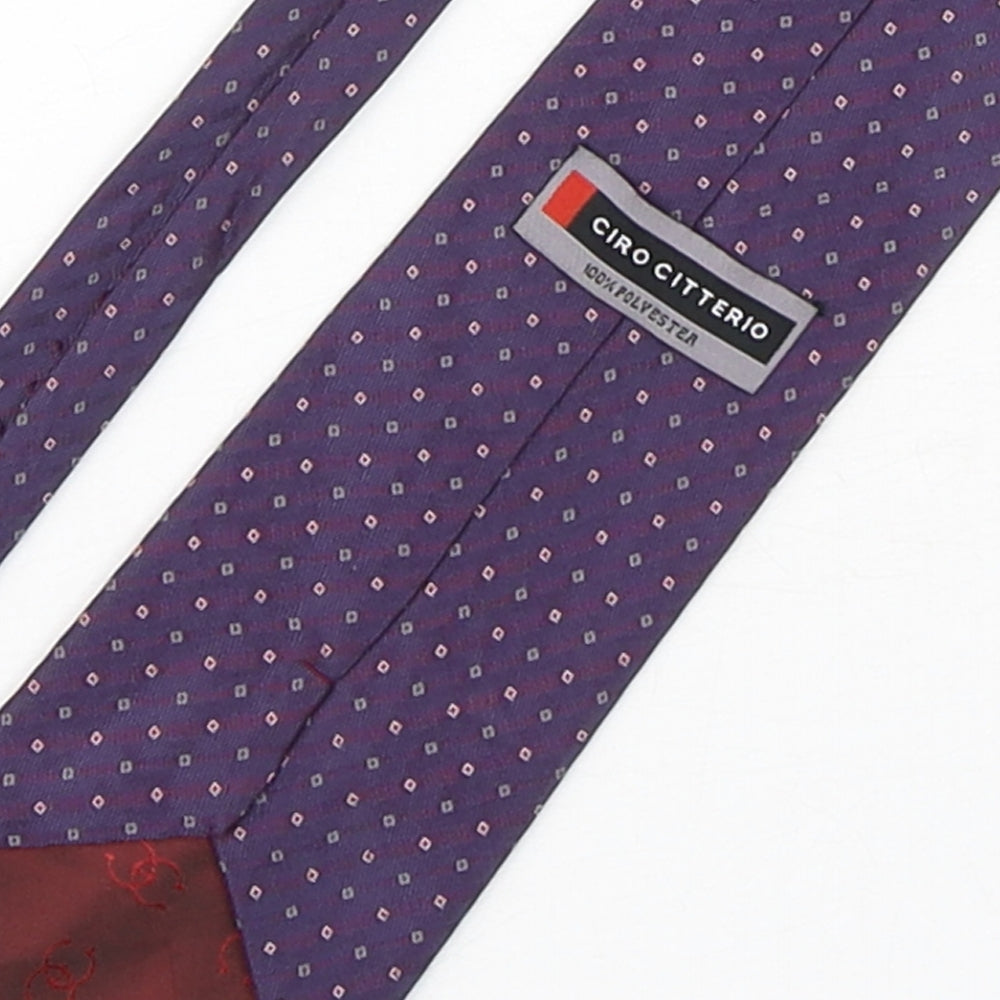 Ciro Citterio Mens Multicoloured Geometric Polyester Pointed Tie One Size