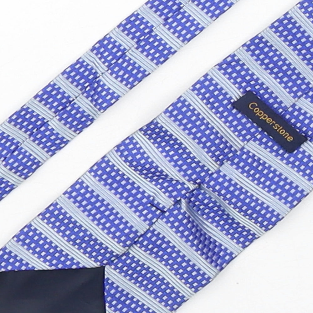 Copperstone Mens Blue Plaids & Checks Silk Pointed Tie One Size
