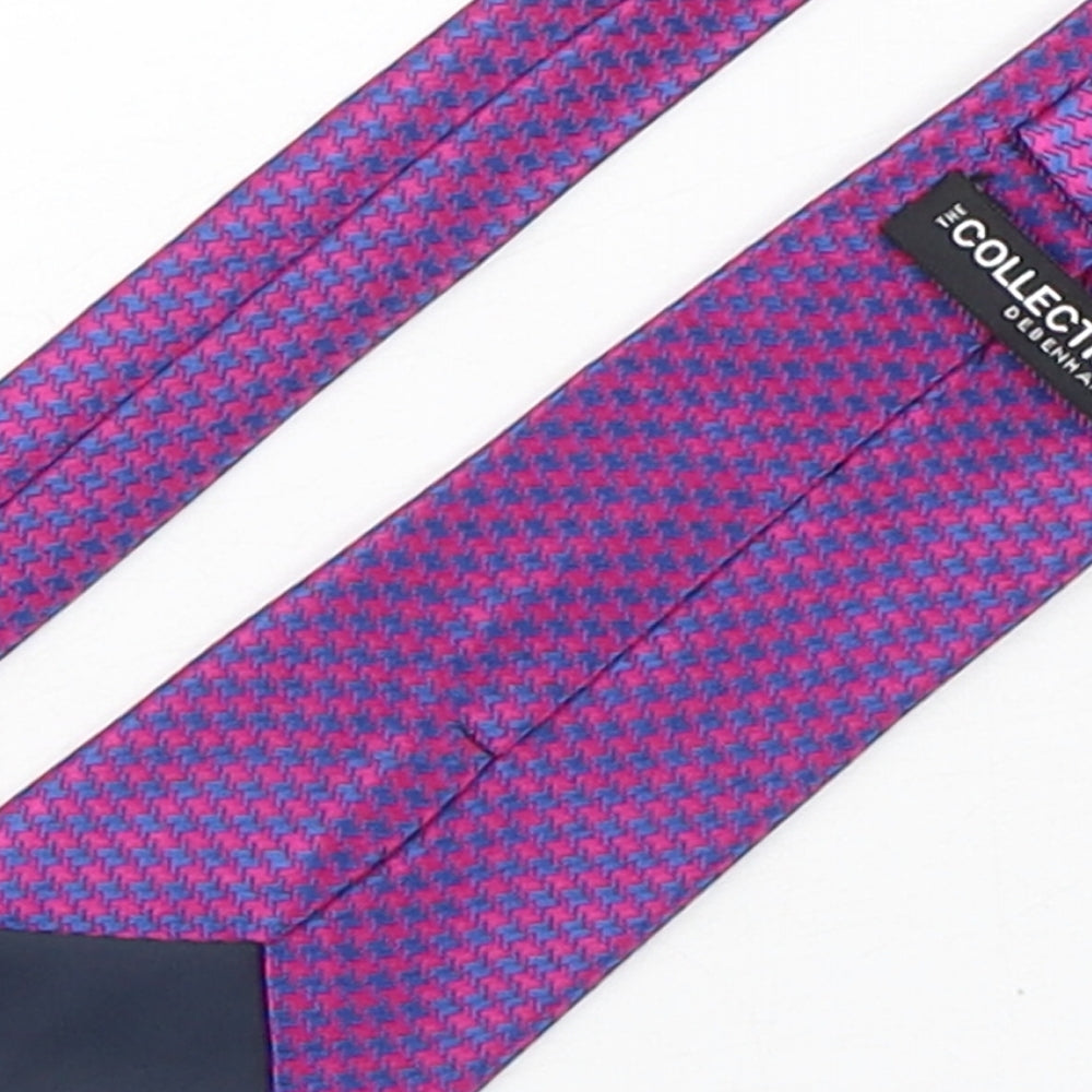 Debenhams Mens Multicoloured Houndstooth Polyester Pointed Tie One Size