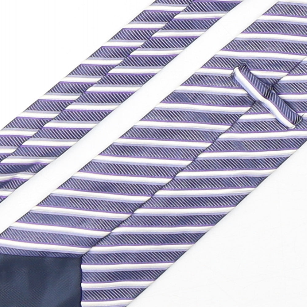 Marks & Spencer Mens Multicoloured Striped Silk Pointed Tie One Size
