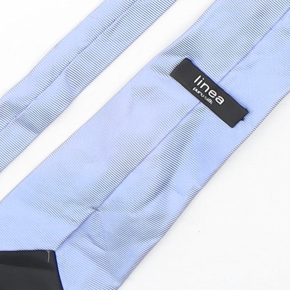 Linea Mens Blue Silk Pointed Tie One Size
