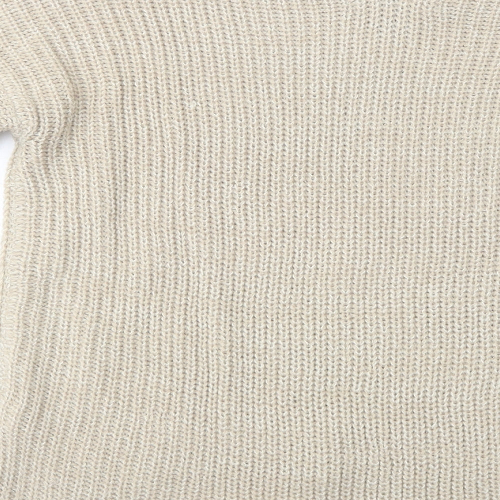 Atmosphere Womens Beige V-Neck Acrylic Pullover Jumper Size 12