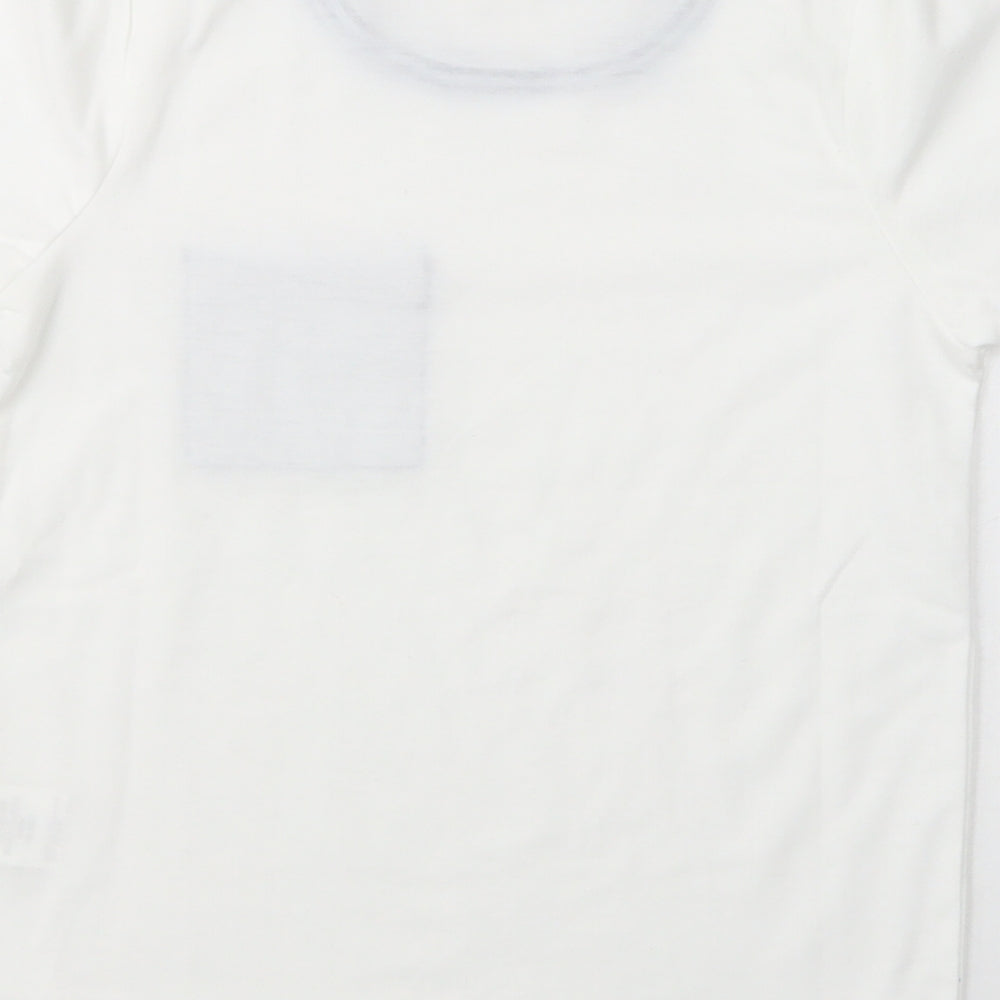 SheIn Girls White Polyester Basic T-Shirt Size 6 Years Crew Neck Pullover