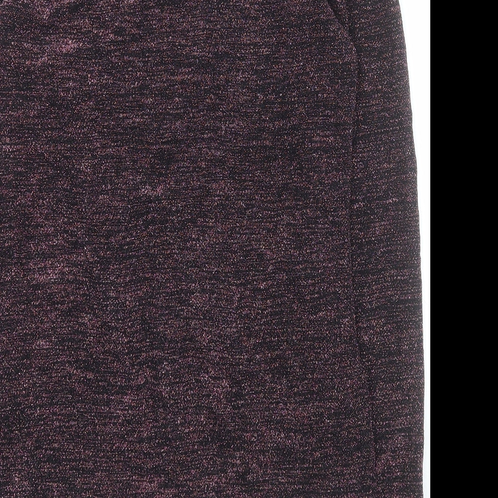 Amaryllis Womens Pink Nylon Basic T-Shirt Size S High Neck