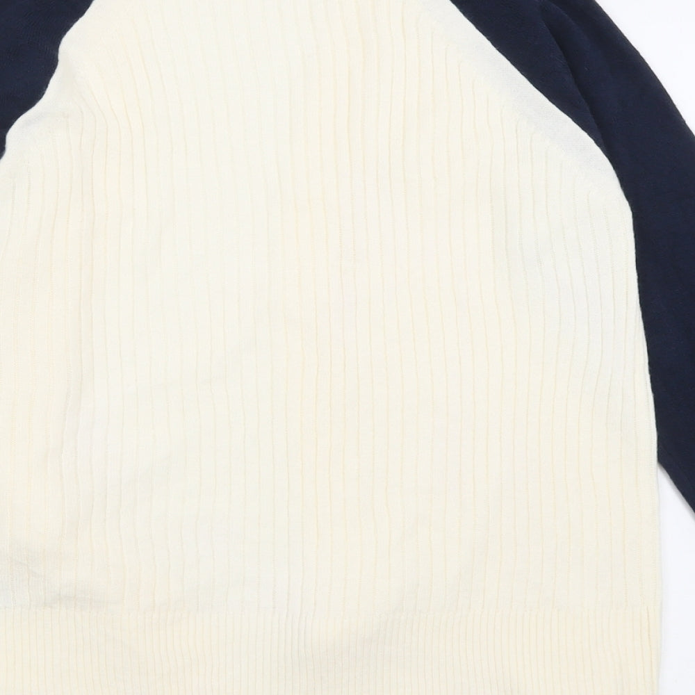Marks and Spencer Womens Ivory V-Neck Acrylic Cardigan Jumper Size XS