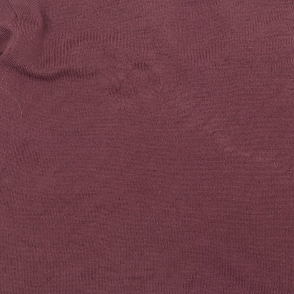 Janique Womens Purple V-Neck Acrylic Pullover Jumper Size 16