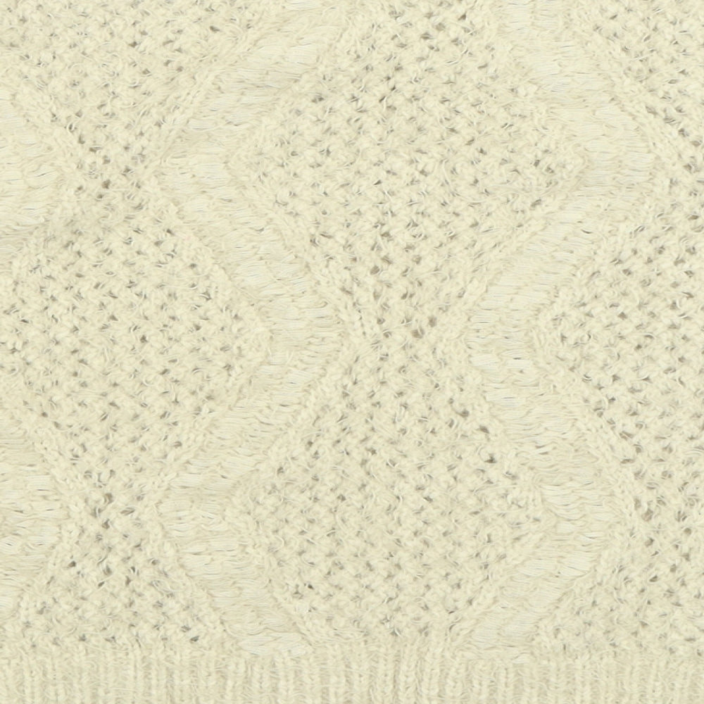 Marks and Spencer Womens Ivory Crew Neck Polyamide Pullover Jumper Size 12