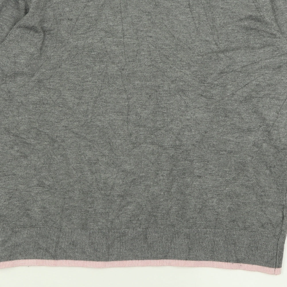 NEXT Womens Grey Crew Neck Viscose Pullover Jumper Size XS - heart