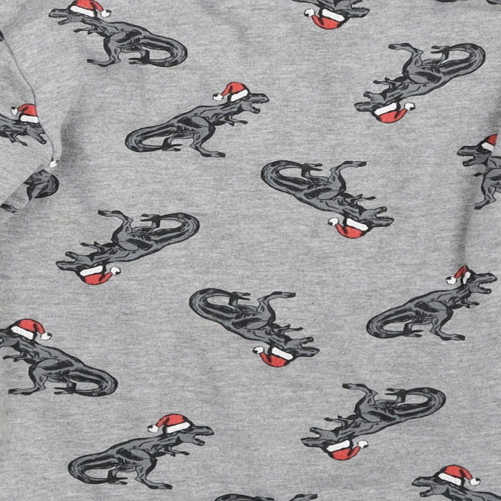 Urban Rascals Boys Grey Cotton Pullover Sweatshirt Size 5-6 Years Pullover - Christmas- Dinosaur