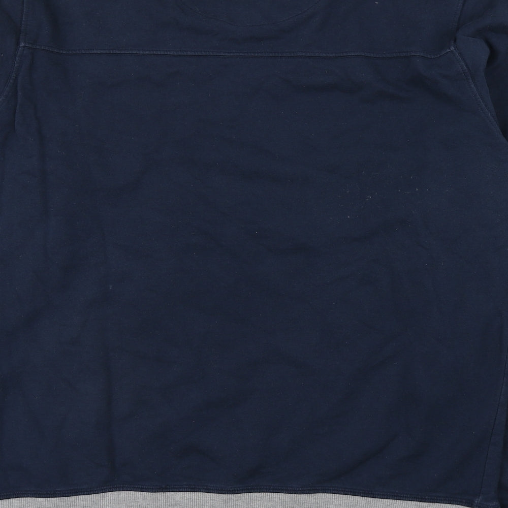 Bewley & Ritch Mens Blue Round Neck Cotton Pullover Jumper Size XL