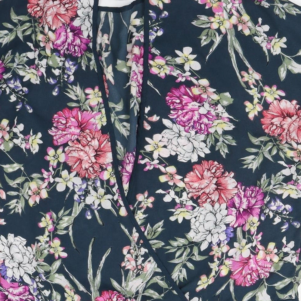 Atmosphere Womens Multicoloured Floral Polyester Basic Blouse Size 10 Round Neck