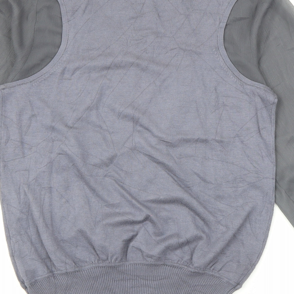 NEXT Womens Grey Scoop Neck Viscose Pullover Jumper Size 10