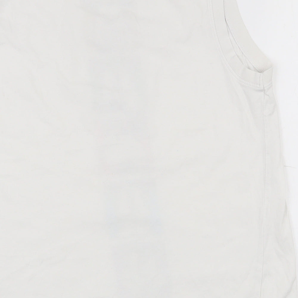 NEXT Womens White 100% Cotton Basic Tank Size 12 Crew Neck