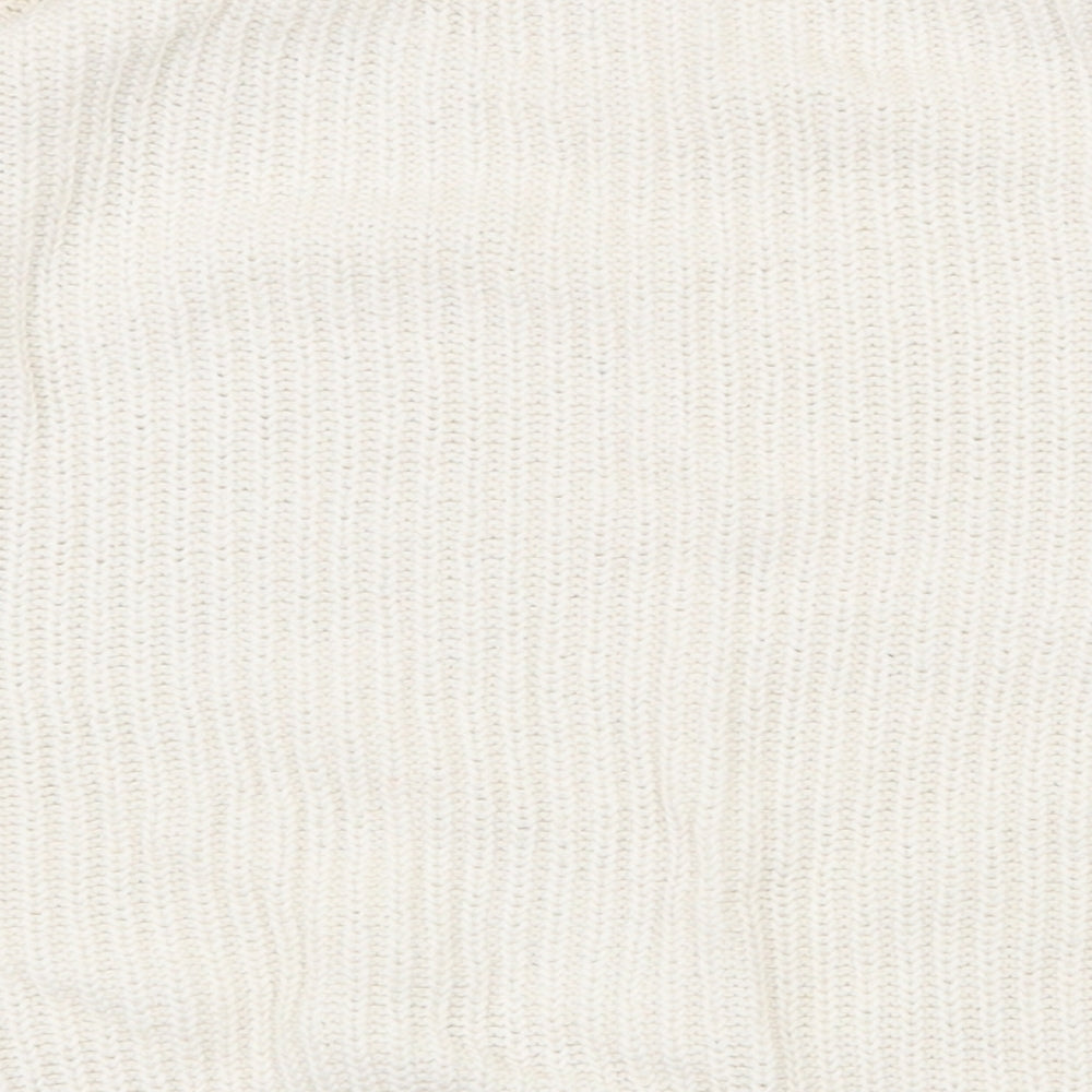 Dorothy Perkins Womens White Round Neck Acrylic Pullover Jumper Size 8