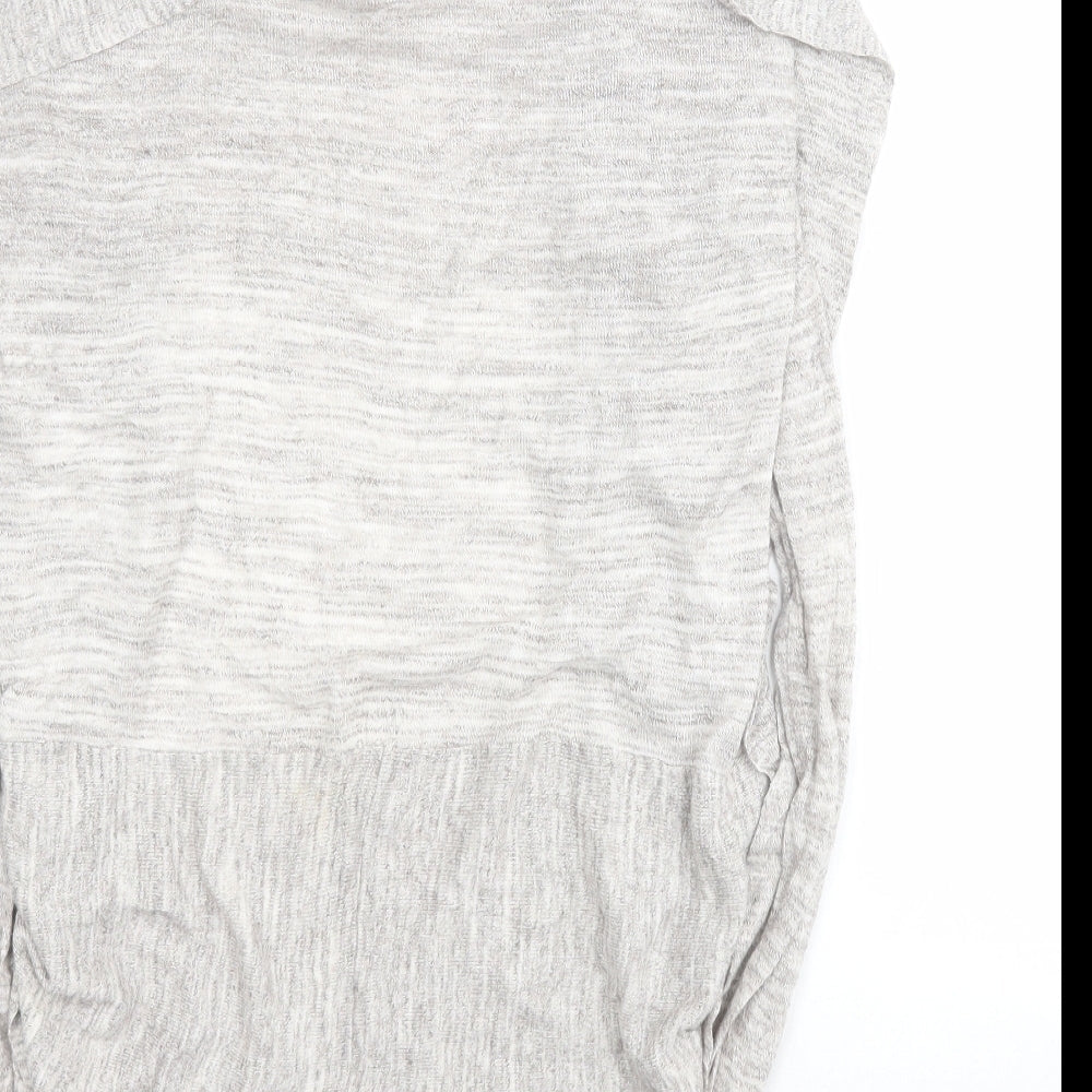Bershka Womens Grey V-Neck Viscose Cardigan Jumper Size S