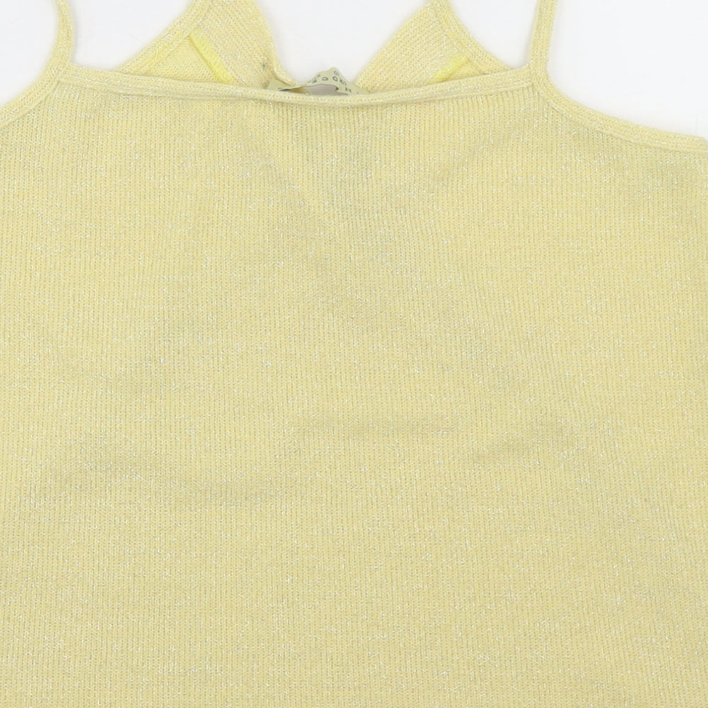 Innocence Womens Yellow Polyester Camisole T-Shirt Size 10 V-Neck