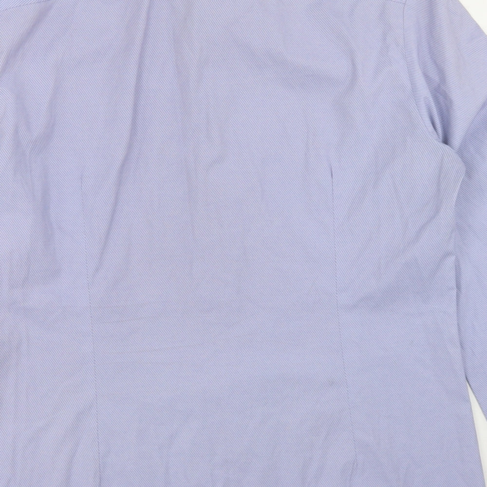 ASOS Mens Blue Striped Cotton Button-Up Size M Collared Button