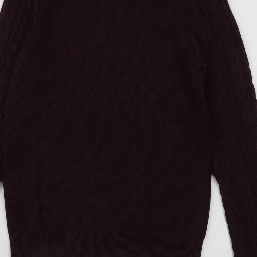 H&M Womens Purple Round Neck Acrylic Pullover Jumper Size XS