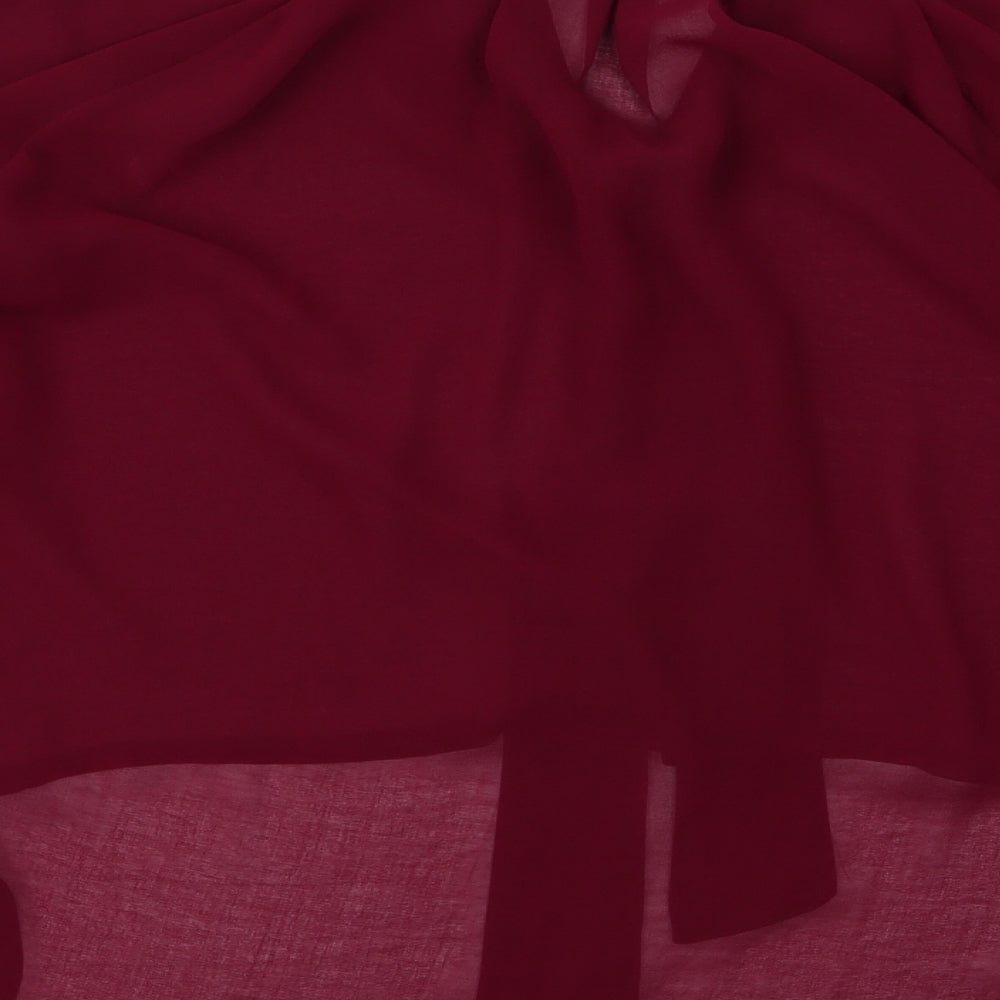Exhibit Womens Red Polyester Basic Blouse Size 10 V-Neck