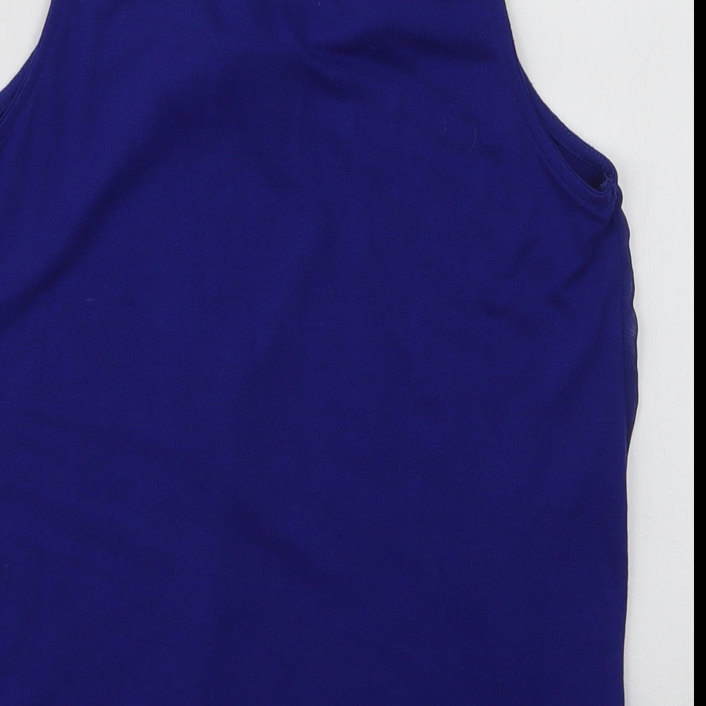 Savida Womens Blue Polyester Camisole Blouse Size 10 Round Neck