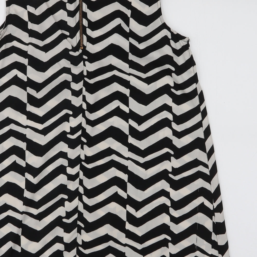 River Island Womens White Striped Polyester Basic Blouse Size 10 Collared