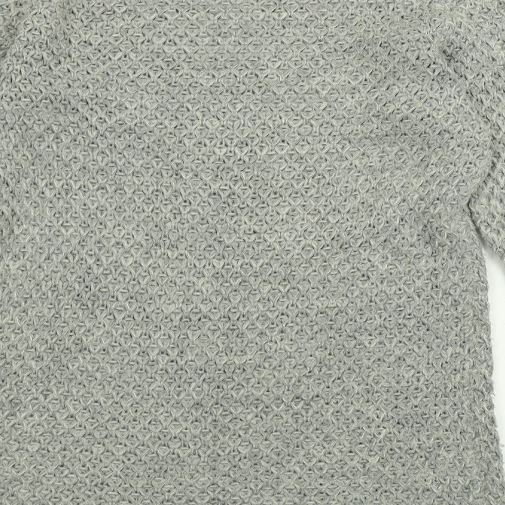 George Womens Grey Crew Neck Acrylic Tunic Jumper Size 10