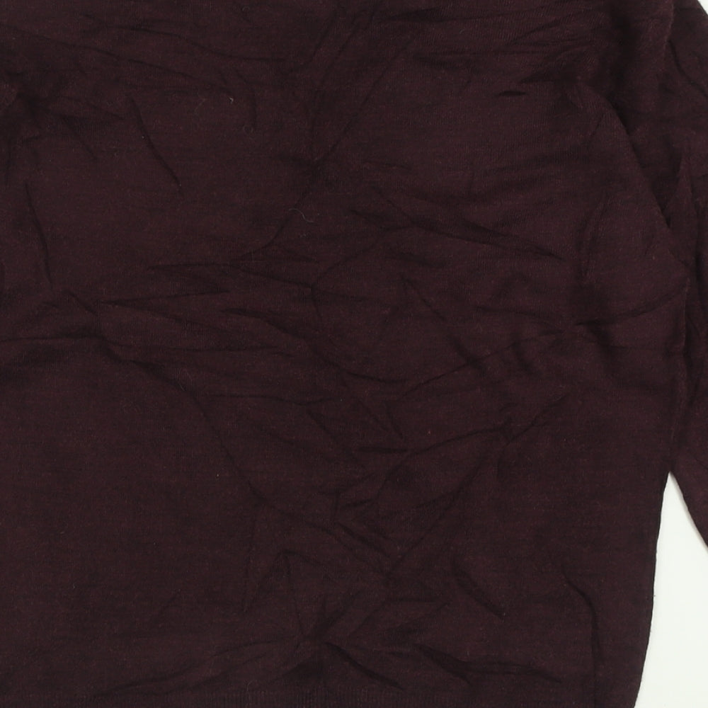 Debenhams Mens Purple V-Neck Acrylic Pullover Jumper Size S