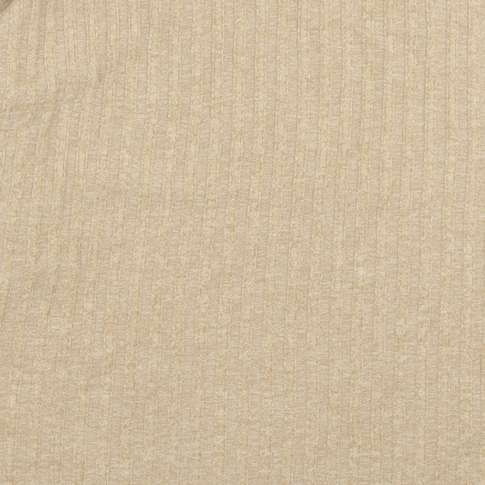New Look Womens Beige Crew Neck Polyester Pullover Jumper Size M
