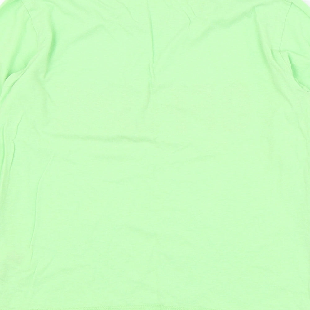 Dunnes Stores Boys Green Cotton Basic T-Shirt Size 7-8 Years Round Neck Pullover