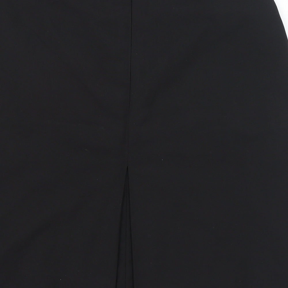 Preworn Womens Black Polyester A-Line Skirt Size 32 Zip