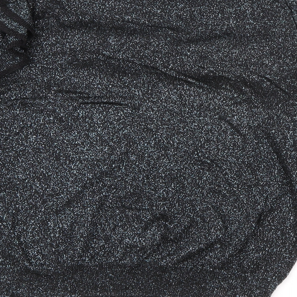 Marks & Spencer Womens Silver High Neck Viscose Pullover Jumper Size 12 - Sparkle