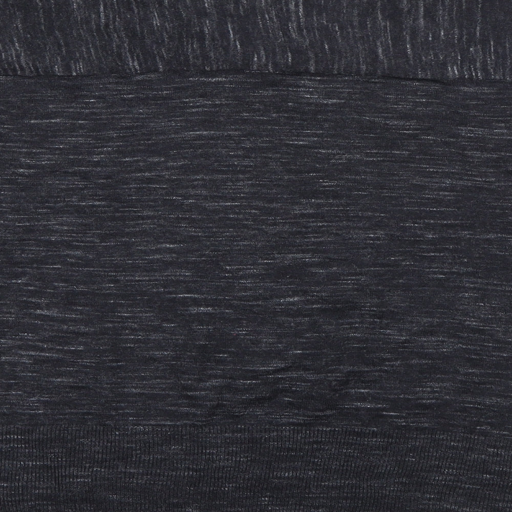 Mango Womens Grey V-Neck Polyester Pullover Jumper Size L