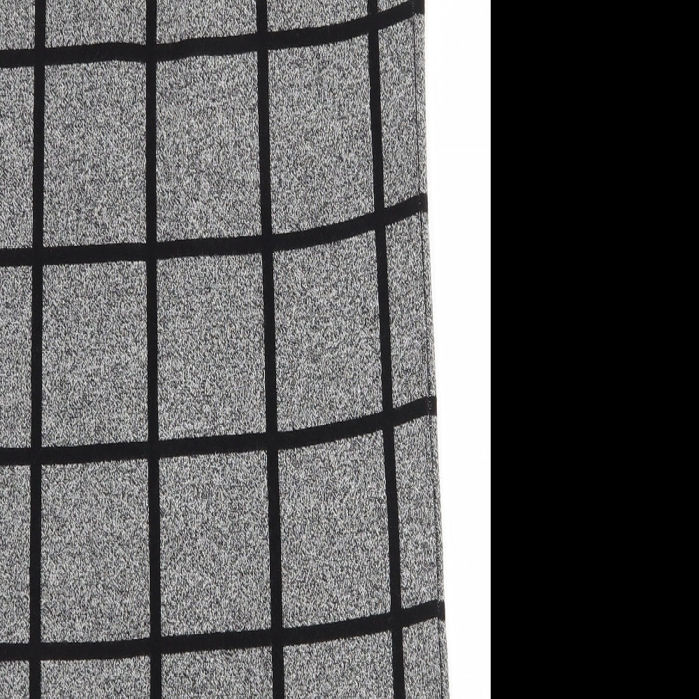 Atmosphere Womens Grey V-Neck Geometric Cotton Cardigan Jumper Size S
