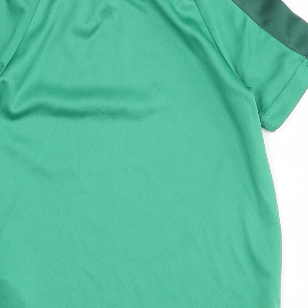Dunnes Stores Boys Green 100% Polyester Pullover Polo Size 3-4 Years Crew Neck Pullover