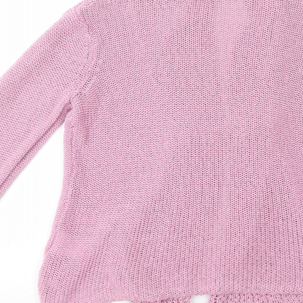 Nina Murati Womens Pink Collared Acrylic Cardigan Jumper Size S