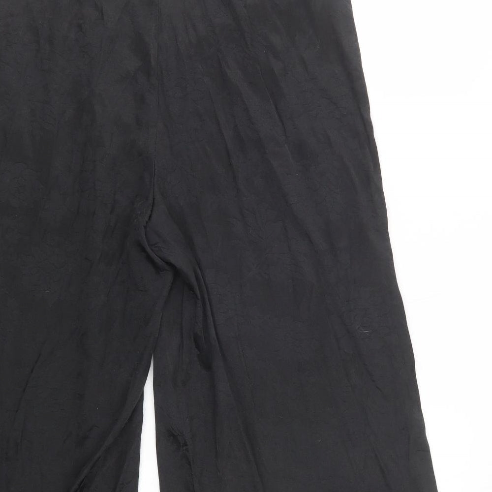 Missguided Womens Black Polyester Cropped Trousers Size 8 L20 in Regular Zip